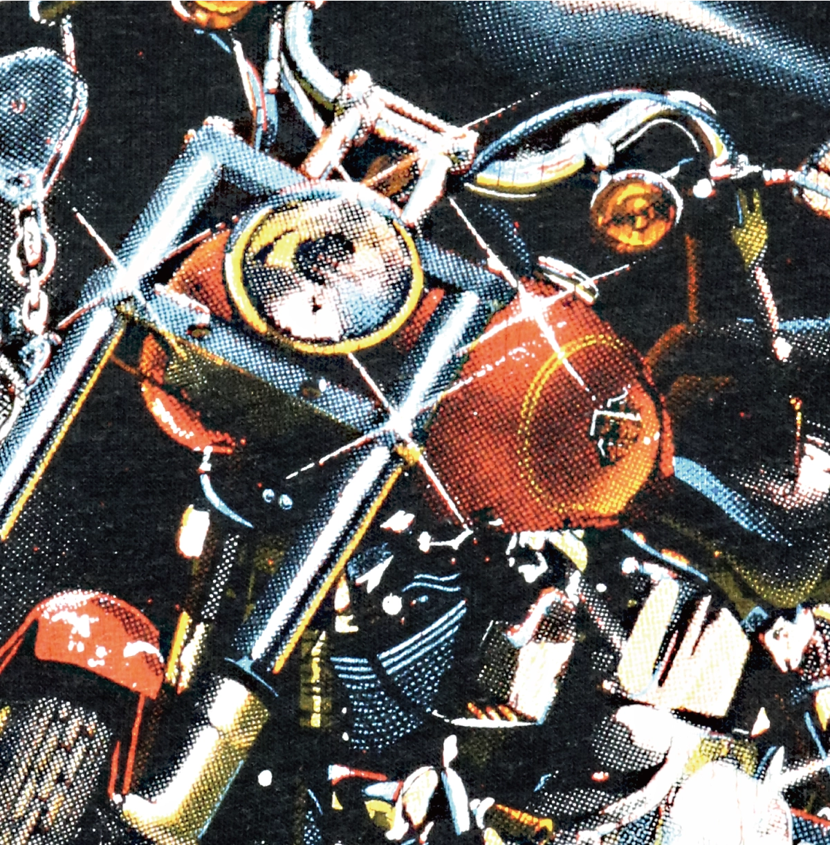 Halftone macro of a T-shirt print