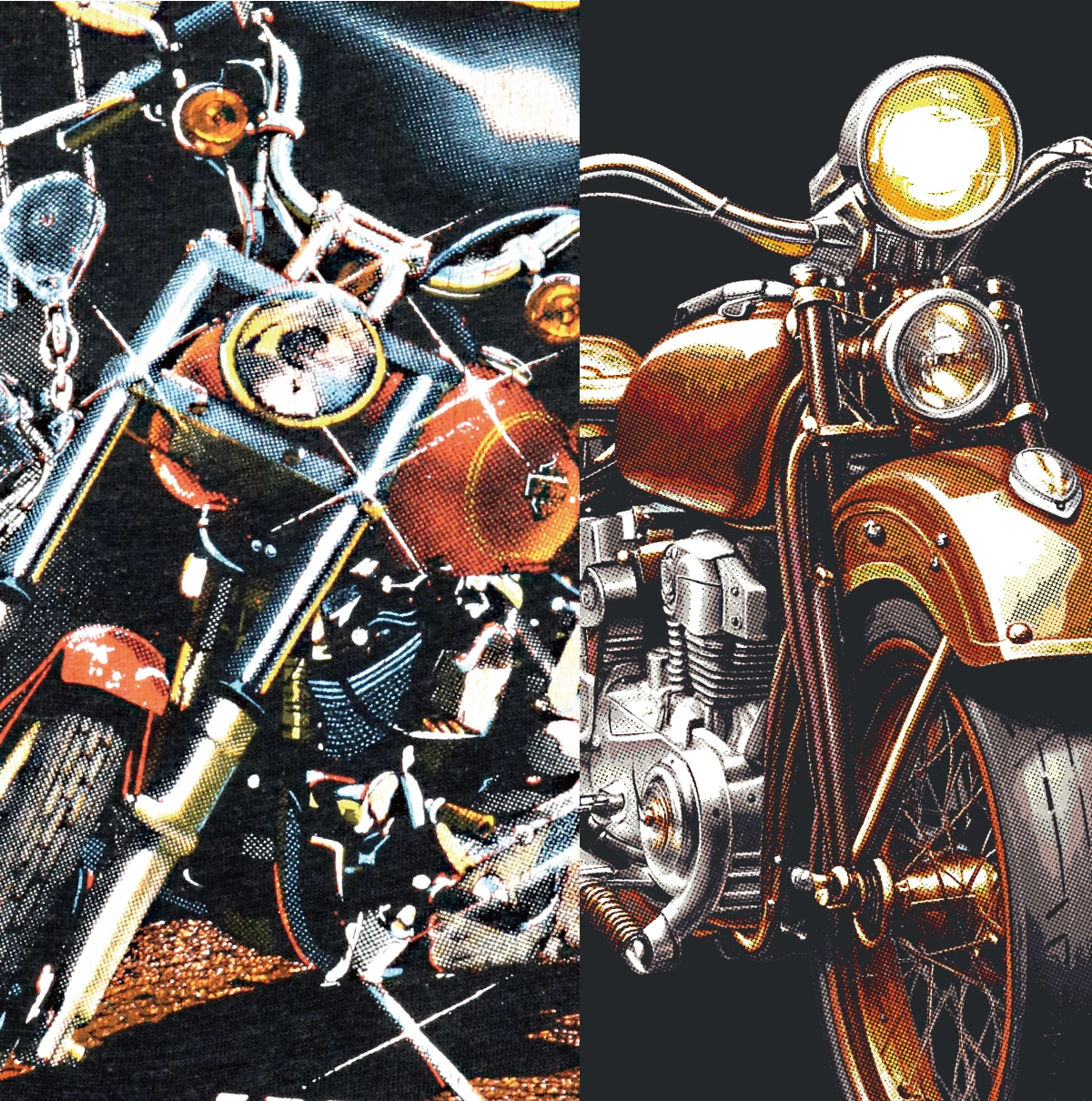 The real print character compared with HALFTONE 80s Vintage output
